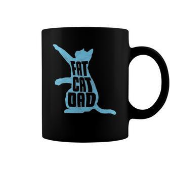 Fat Cat Dad - Funny Fathers Day Chubby Chonk Daddy Fun 80S Style Coffee Mug | Mazezy