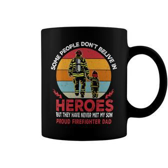 Father Grandpa And Son Heroes Proud Firefighter Dad Fathers Day 225 Family Dad Coffee Mug - Monsterry UK