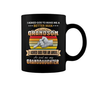 Father Grandpa I Asked God To Make Me A Better Man He Sent Me Grandson 126 Family Dad Coffee Mug - Monsterry