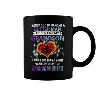 Father Grandpa I Asked God To Make Me A Better Man He Sent Me My Grandson 3 Family Dad Coffee Mug - Monsterry