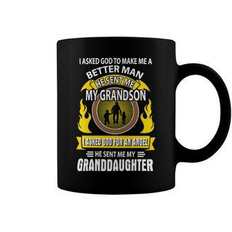 Father Grandpa I Asked God To Make Me A Better Man He Sent Me My Grandson Family Dad Coffee Mug - Monsterry