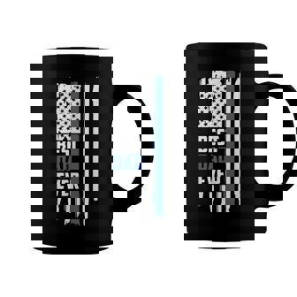 Fathers Day Distressed Best Dad Ever With Us American Flag Coffee Mug - Seseable