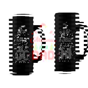 First Christmas As A Dad Santa Hat Ugly Xmas Coffee Mug | Mazezy