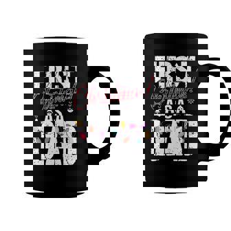 First Christmas As A Dad Xmas Lights 2021 Dad Plaid Costume Coffee Mug | Mazezy