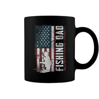 Fishing Dad Father Usa Flag Patriotic 4Th Of July Coffee Mug - Seseable