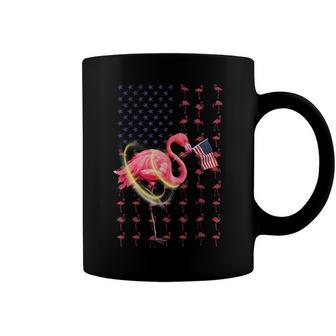 Flamingo American Usa Flag 4Th Of July Funny Patriotic Coffee Mug - Seseable