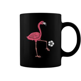 Flamingo Playing Soccer Football Player Men Women Kids Coffee Mug | Mazezy
