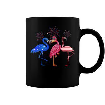 Flamingos Usa Flag 4Th Of July Independence Day Patriotic Coffee Mug - Seseable