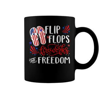 Flip Flops Fireworks And Freedom 4Th Of July Coffee Mug - Seseable