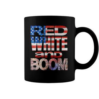 Fourth Of July Red White And Boom Fireworks Finale Usa Flag Coffee Mug | Mazezy