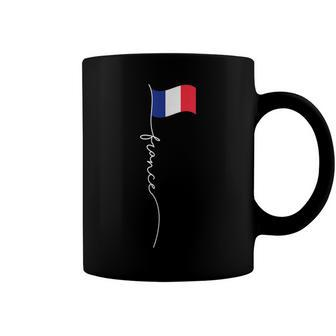 France Signature Flag Pole - Elegant Patriotic French Flag Coffee Mug - Seseable