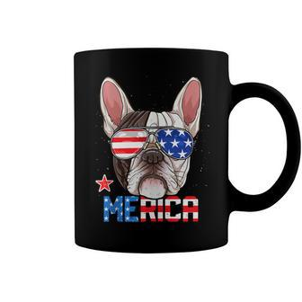 French Bulldog Merica 4Th Of July Usa American Flag Men Dog Coffee Mug - Seseable