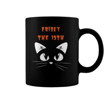 Friday The 13Th Adorable Black Cat Halloween Coffee Mug | Mazezy