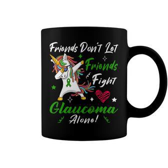 Friends Dont Let Friends Fight Glaucoma Alone Unicorn Green Ribbon Glaucoma Glaucoma Awareness Coffee Mug | Favorety DE