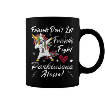 Friends Dont Let Friends Fight Parkinsons Alone Grey Ribbon Parkinsons Parkinsons Awareness Coffee Mug - Monsterry AU