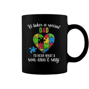 Fun Heart Puzzle S Dad Autism Awareness Family Support Coffee Mug | Mazezy