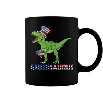 Funny Amerisaurus Usa Flag Kids Flag 4Th Of July Dinosaur Coffee Mug - Seseable