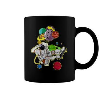 Funny Astronaut Space Travel Planets Skateboarding Science Coffee Mug | Mazezy CA
