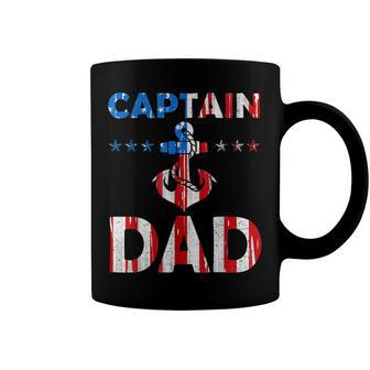 Funny Captain Dad Boat Owner American Flag 4Th Of July Coffee Mug - Seseable