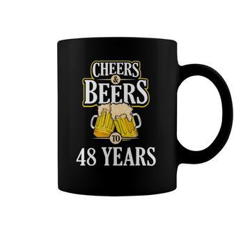 Funny Cheers And Beers To 48 Years Birthday Party Gift Coffee Mug | Mazezy UK
