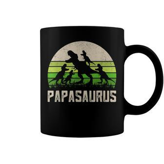 Funny Grandpa Papasaurus Dinosaur 4 Kids Fathers Day V2 Coffee Mug - Seseable