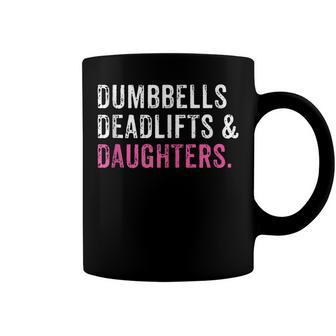 Funny Gym Workout Fathers Day Dumbbells Deadlifts Daughters Coffee Mug | Mazezy DE