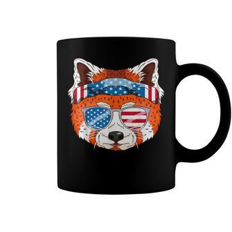Funny July 4Th - Us Flag - Usa Patriotic Red Panda Coffee Mug - Seseable