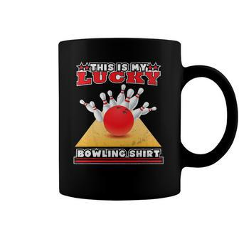 Funny Lucky Bowling Lover Graphic For Women And Men Bowler Coffee Mug | Mazezy