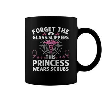 Funny Nurse Gift For Women Cool This Princess Wears Scrubs Raglan Baseball Tee Coffee Mug | Mazezy