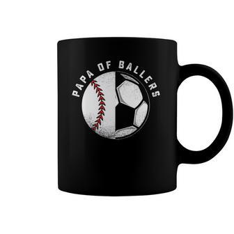 Funny Papa Gift Son Daughter Ballers Baseball Soccer Dad Coffee Mug | Mazezy