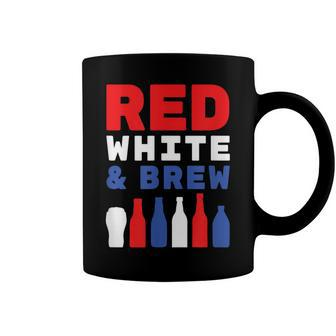 Funny Red White And Brew Independence Day 4Th Of July Coffee Mug - Seseable