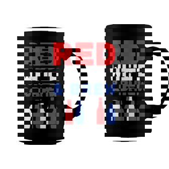 Funny Red White And Brew Independence Day 4Th Of July Coffee Mug - Seseable