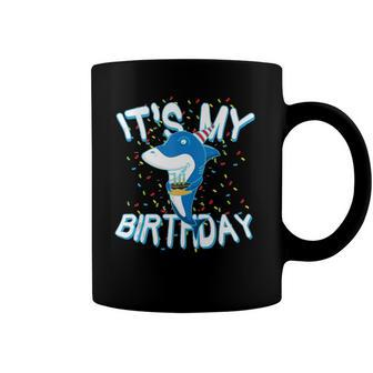 Funny Shark With Cake It Is My Birthday Coffee Mug | Mazezy
