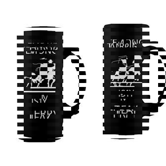 Funny Team Roping Is My Therapy Horse Rodeo Cowboy Coffee Mug | Mazezy