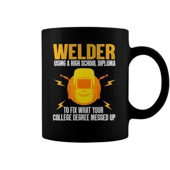 Funny Welder Art For Men Women Steel Welding Migtig Welder Coffee Mug | Mazezy