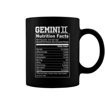 Funny Zodiac Gemini Nutrition Facts Gemini Birthday Women Coffee Mug - Seseable