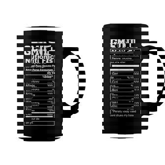 Funny Zodiac Gemini Nutrition Facts Gemini Birthday Women Coffee Mug | Seseable CA