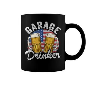 Garage Drinker 4Th Of July American Flag Dad Mens Garage Coffee Mug - Seseable