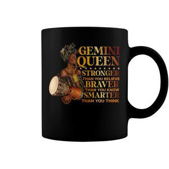 Gemini Queen Zodiac Melanin Black Women Africa Afro Birthday Coffee Mug - Seseable