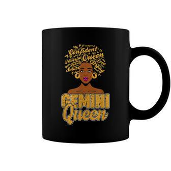 Gemini Zodiac Black African Afro Queen May June Birthday Coffee Mug - Seseable