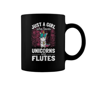 Girl Flute Player Flutist I Cute Unicorn Playing Flute Coffee Mug | Mazezy