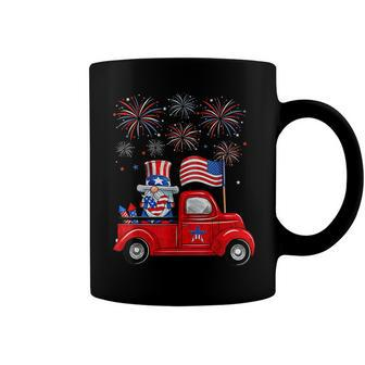 Gnome 4Th Of July Red Truck Fireworks Holiday Patriotic Coffee Mug - Seseable