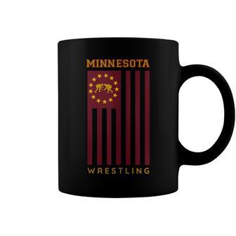 Gopher State Usa Flag Freestyle Wrestler Minnesota Wrestling Coffee Mug - Seseable