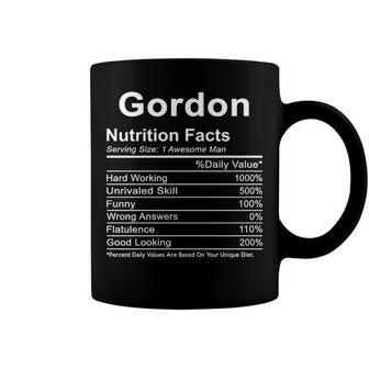 Gordon Name Funny Gift Gordon Nutrition Facts Coffee Mug - Seseable