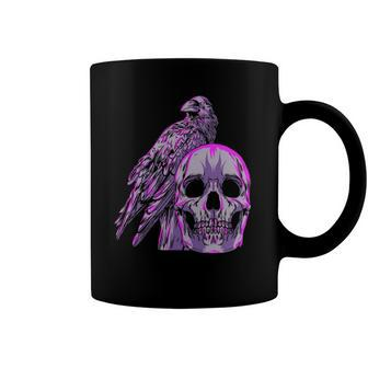 Goth Pastel Skull Crow Bird Skeleton Head Raven Gothic Lover Coffee Mug | Mazezy