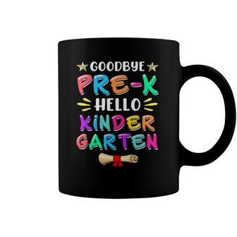 Graduation Bye Pre-K Hello Kindergarten Back To School Funny Coffee Mug | Mazezy