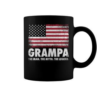 Grampa The Man Myth Legend Fathers Day 4Th Of July Grandpa Coffee Mug - Seseable