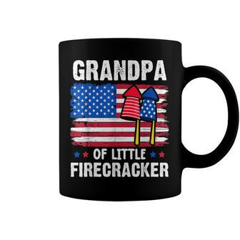 Grandpa Of The Little Firecracker 4Th Of July Grandfather Coffee Mug - Seseable