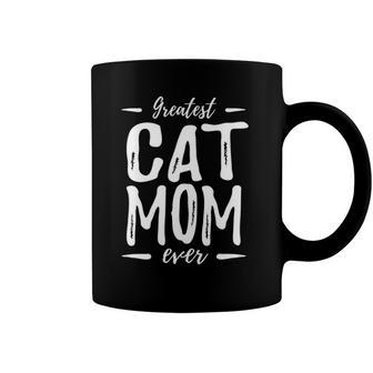 Greatest Cat Mom Funny Cat Lover Gift Idea Coffee Mug | Mazezy UK