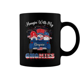 Hanging With Daycare Gnomies Truck 4Th Of July Patriotic Coffee Mug - Seseable